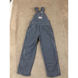 VTG Round House Hickory‎ Stripe Bib Overalls Dungarees Kid 6 Blue Stripe USA EUC